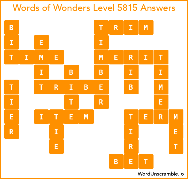 Words of Wonders Level 5815 Answers