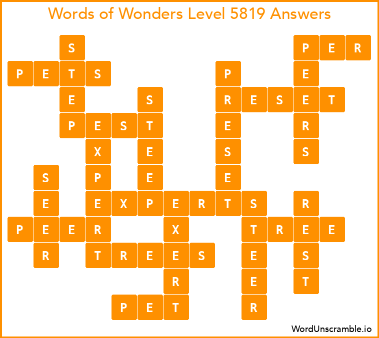 Words of Wonders Level 5819 Answers