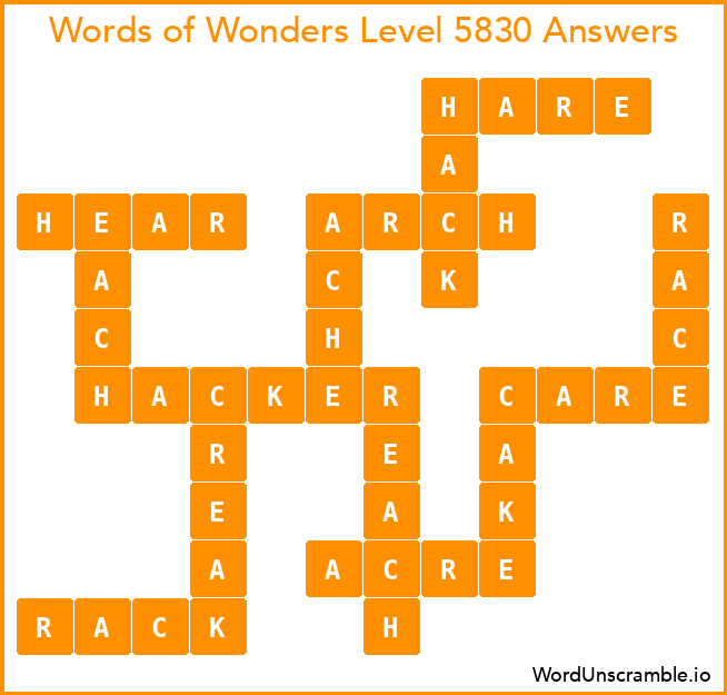 Words of Wonders Level 5830 Answers