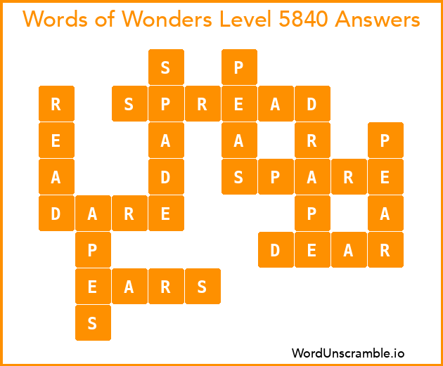 Words of Wonders Level 5840 Answers