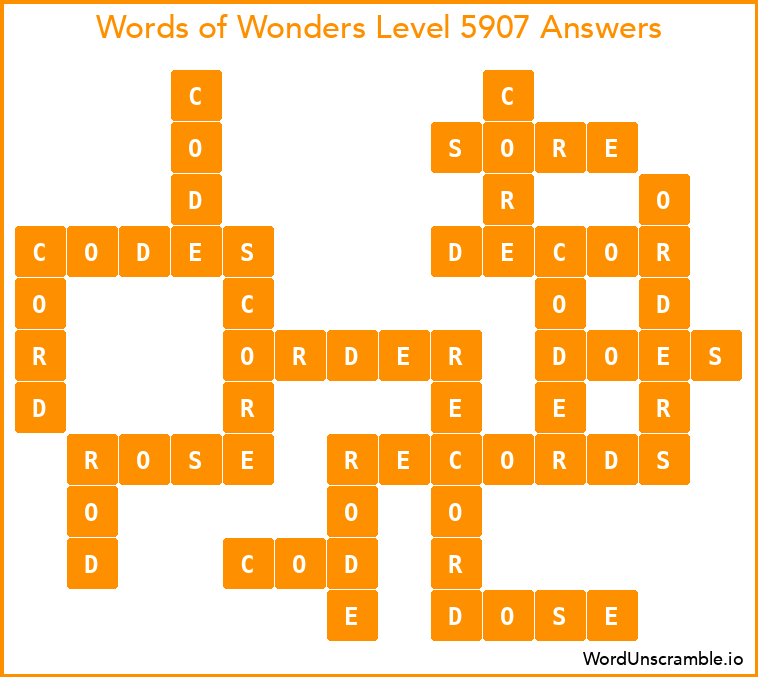Words of Wonders Level 5907 Answers