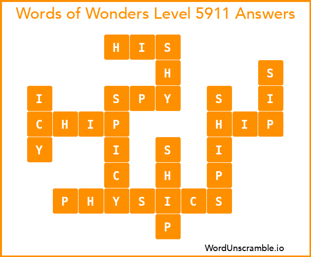 Words of Wonders Level 5911 Answers