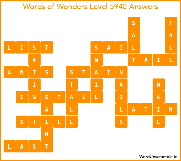 Words of Wonders Level 5940 Answers