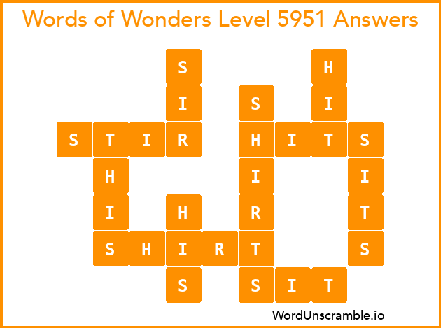 Words of Wonders Level 5951 Answers