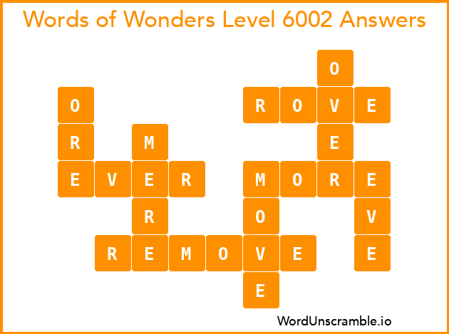 Words of Wonders Level 6002 Answers
