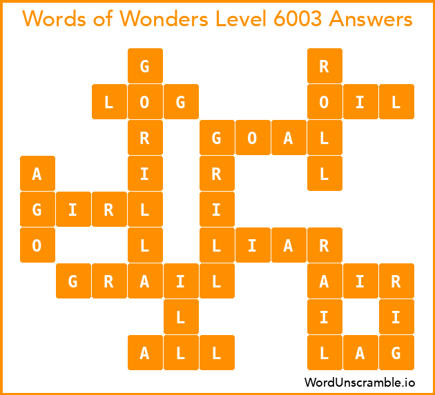 Words of Wonders Level 6003 Answers