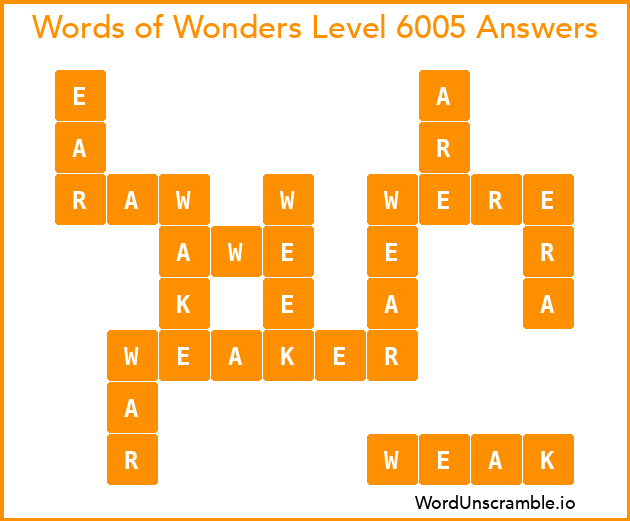 Words of Wonders Level 6005 Answers