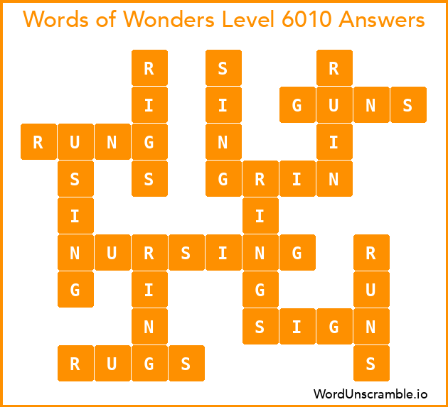 Words of Wonders Level 6010 Answers