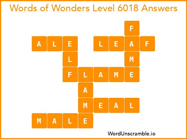 Words of Wonders Level 6018 Answers