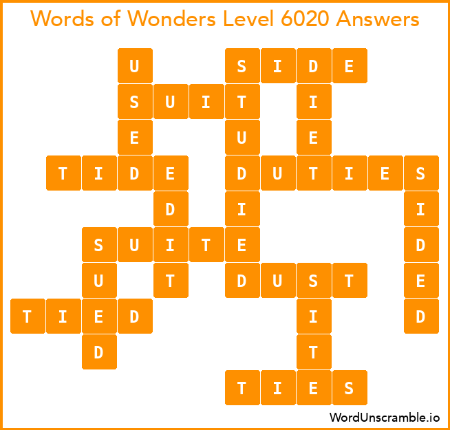 Words of Wonders Level 6020 Answers