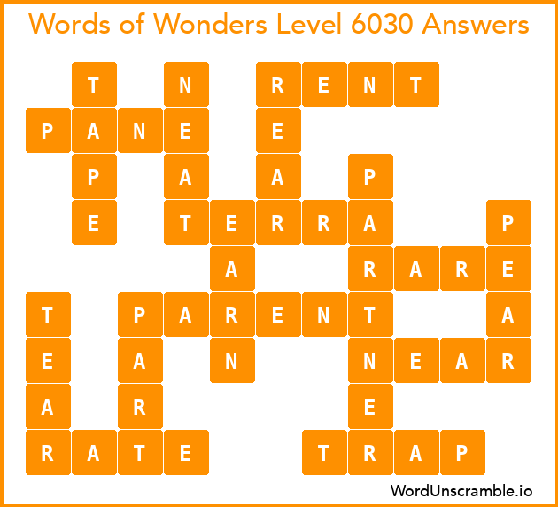 Words of Wonders Level 6030 Answers