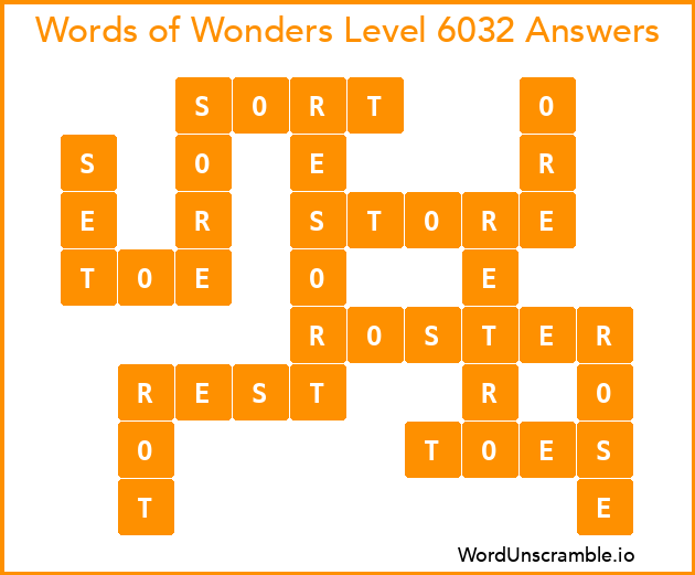 Words of Wonders Level 6032 Answers