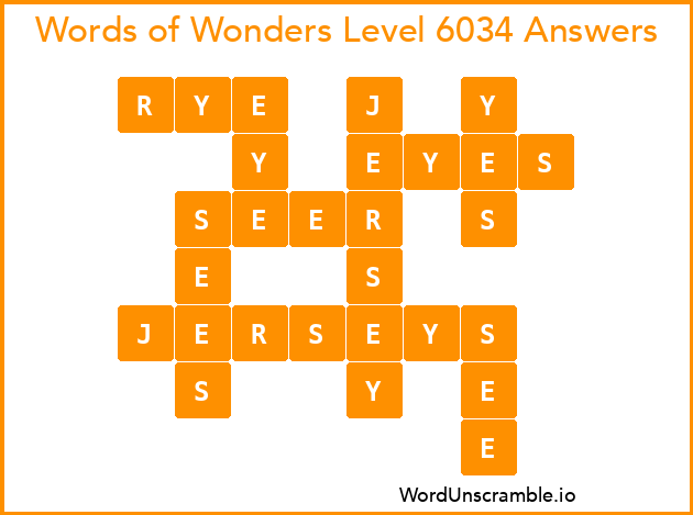 Words of Wonders Level 6034 Answers