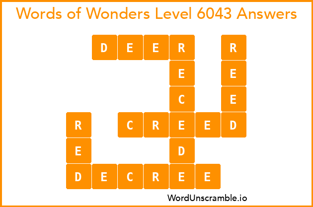 Words of Wonders Level 6043 Answers