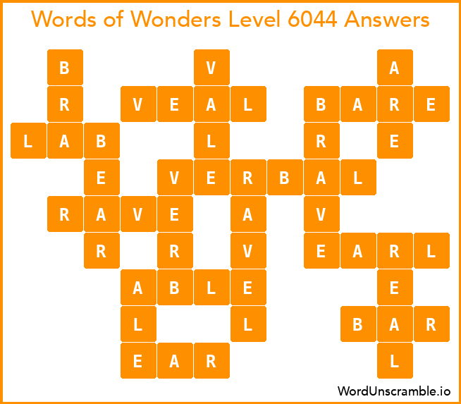Words of Wonders Level 6044 Answers