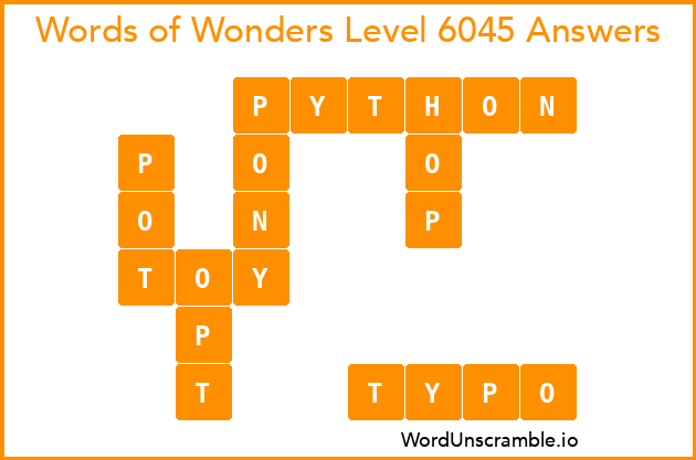 Words of Wonders Level 6045 Answers