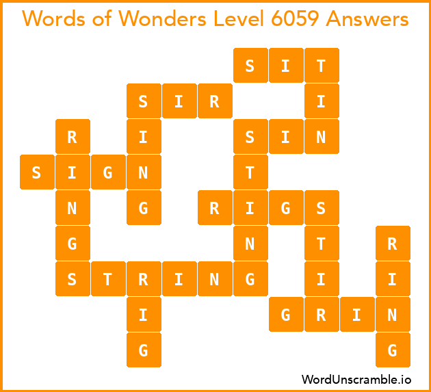 Words of Wonders Level 6059 Answers