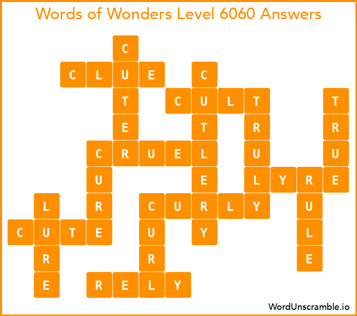 Words of Wonders Level 6060 Answers
