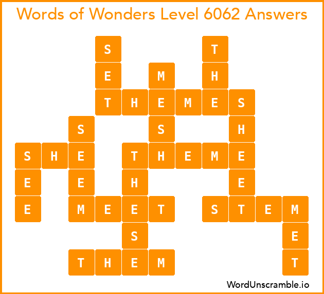 Words of Wonders Level 6062 Answers