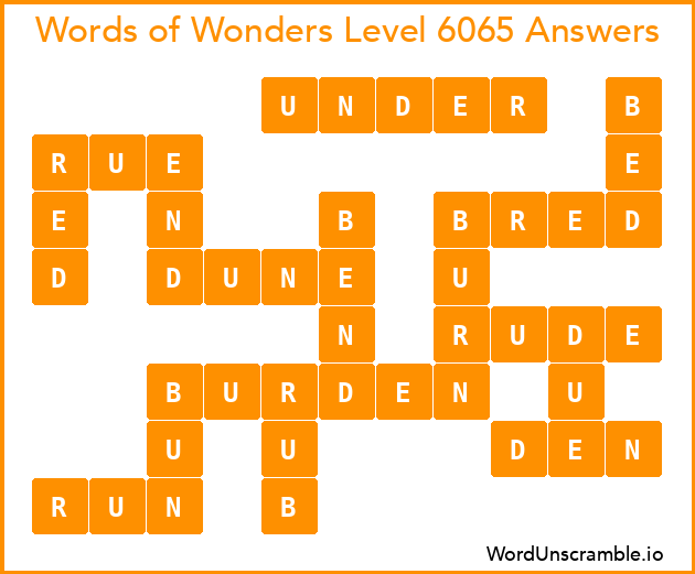 Words of Wonders Level 6065 Answers
