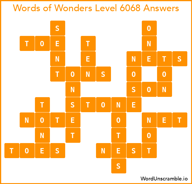 Words of Wonders Level 6068 Answers