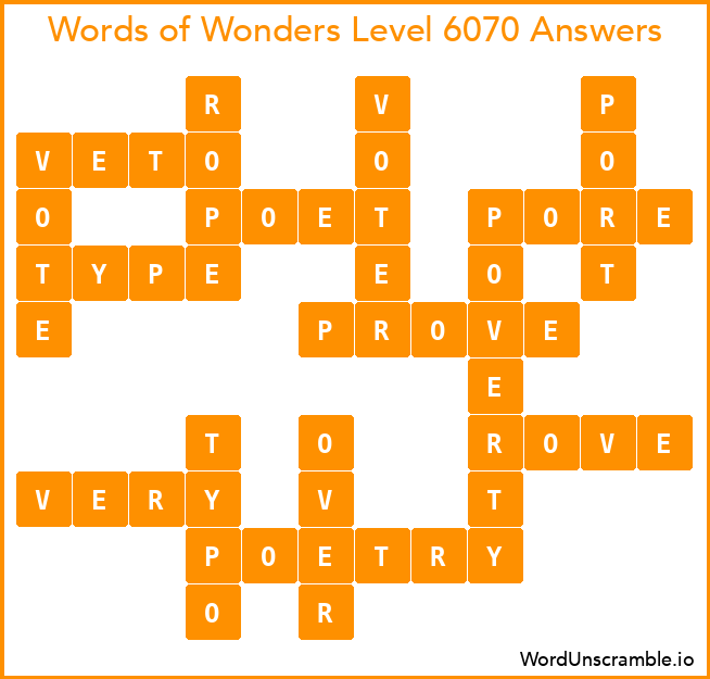 Words of Wonders Level 6070 Answers