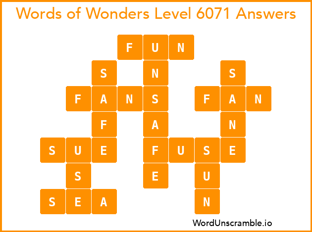 Words of Wonders Level 6071 Answers
