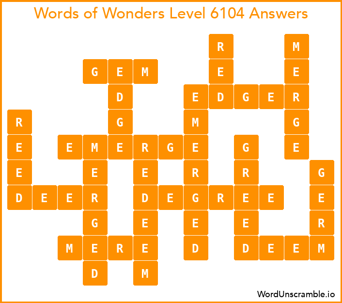 Words of Wonders Level 6104 Answers