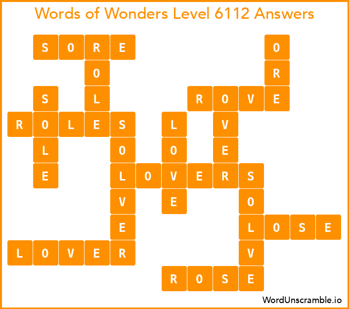 Words of Wonders Level 6112 Answers