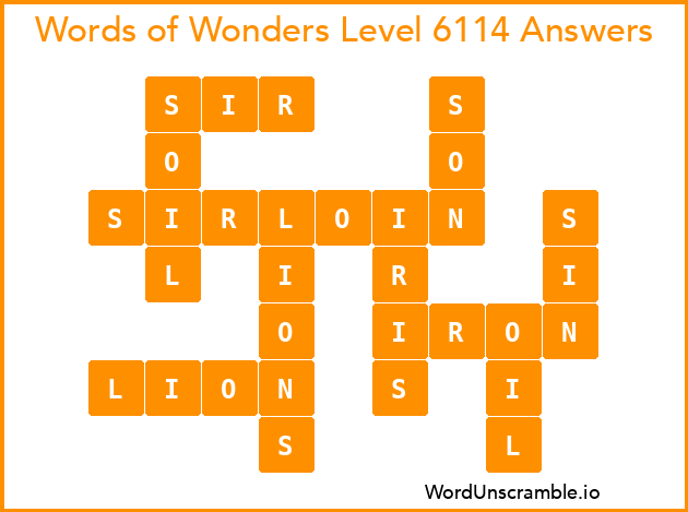 Words of Wonders Level 6114 Answers
