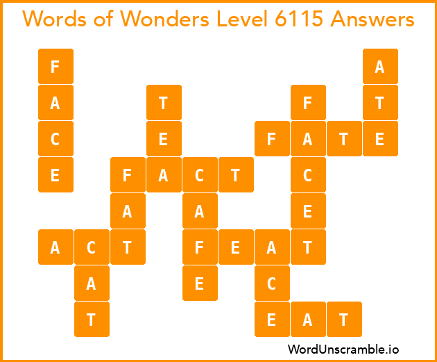 Words of Wonders Level 6115 Answers