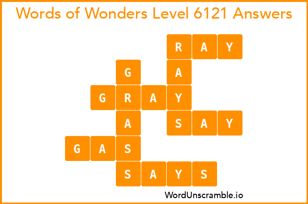 Words of Wonders Level 6121 Answers