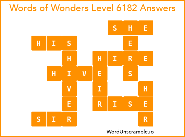 Words of Wonders Level 6182 Answers