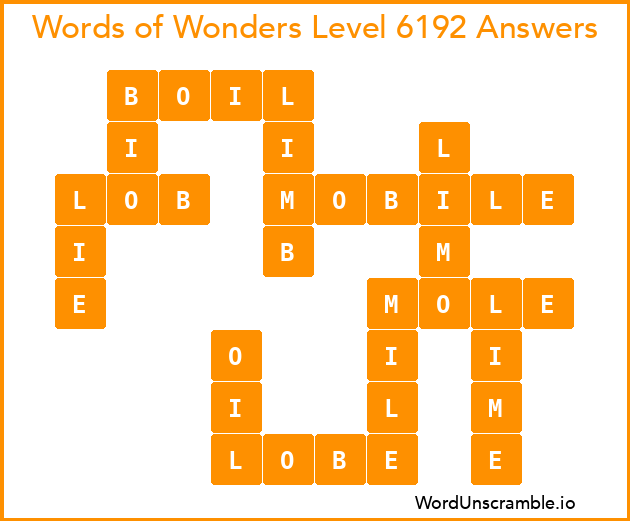 Words of Wonders Level 6192 Answers