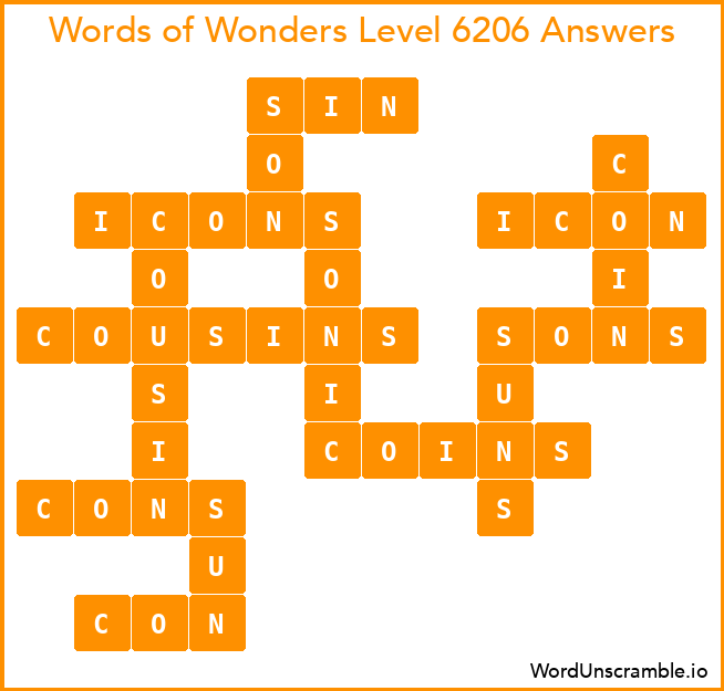 Words of Wonders Level 6206 Answers