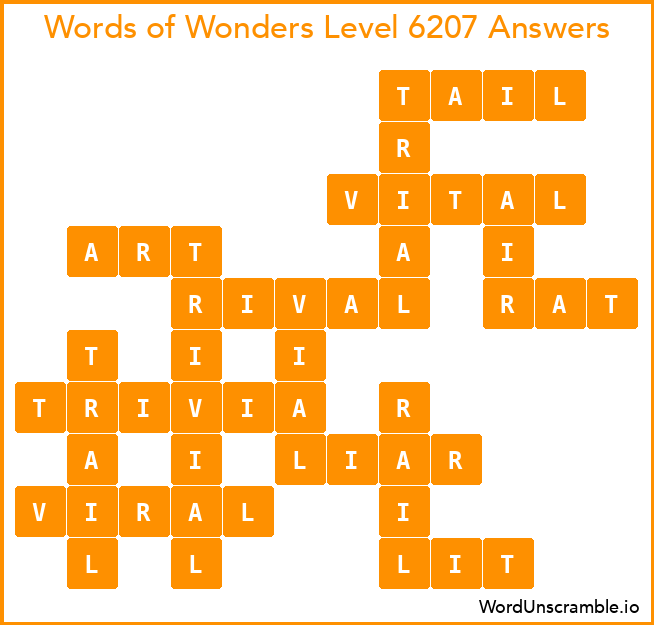 Words of Wonders Level 6207 Answers