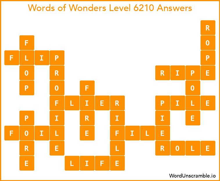 Words of Wonders Level 6210 Answers