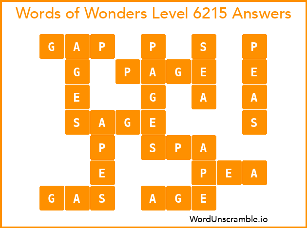 Words of Wonders Level 6215 Answers