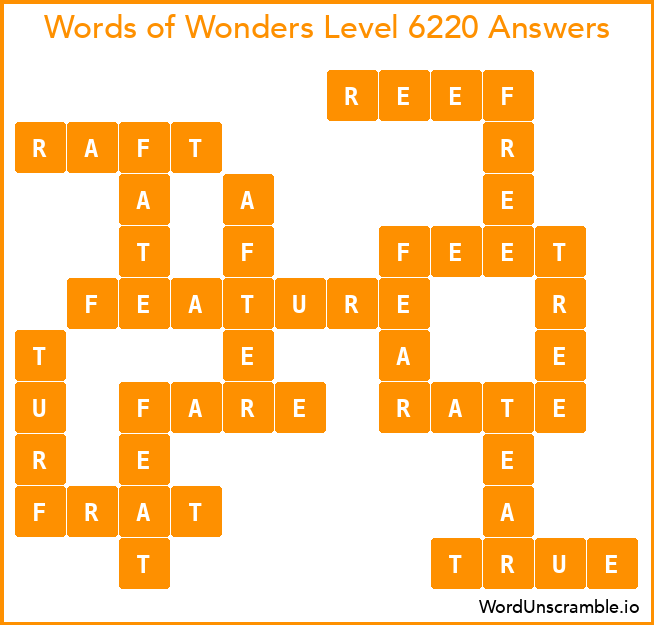 Words of Wonders Level 6220 Answers