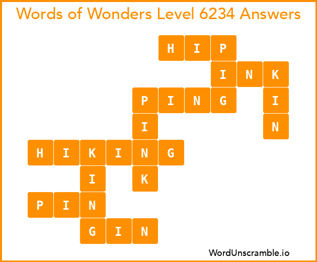 Words of Wonders Level 6234 Answers