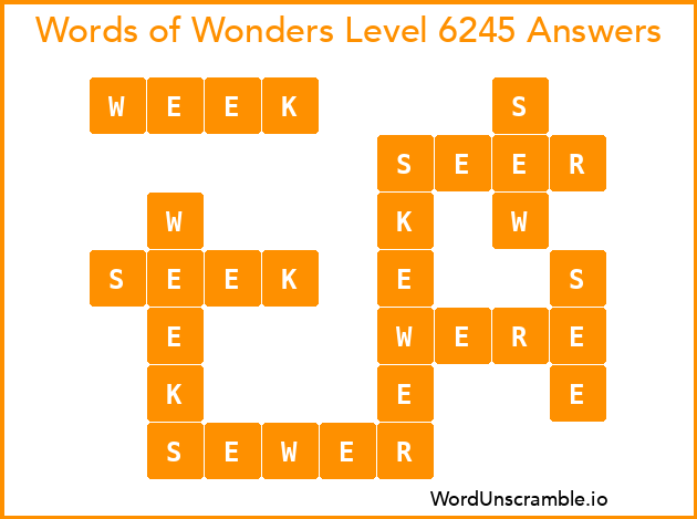 Words of Wonders Level 6245 Answers