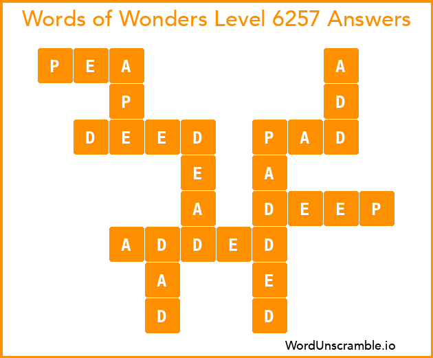 Words of Wonders Level 6257 Answers