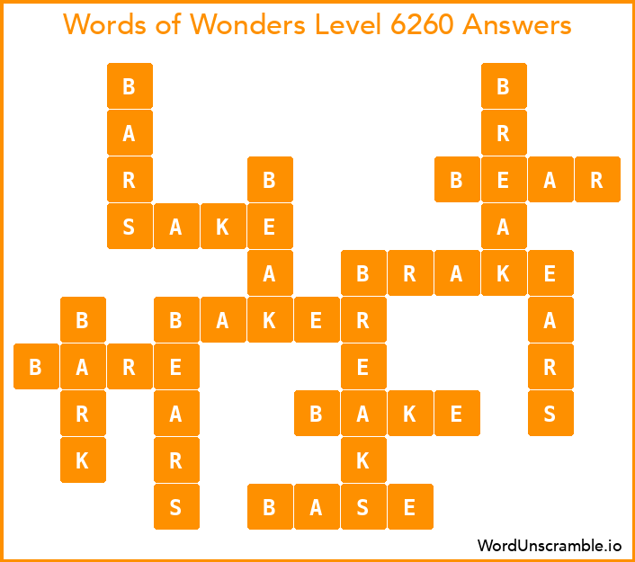 Words of Wonders Level 6260 Answers