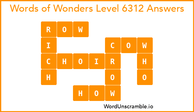 Words of Wonders Level 6312 Answers