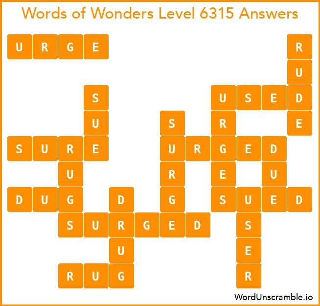 Words of Wonders Level 6315 Answers