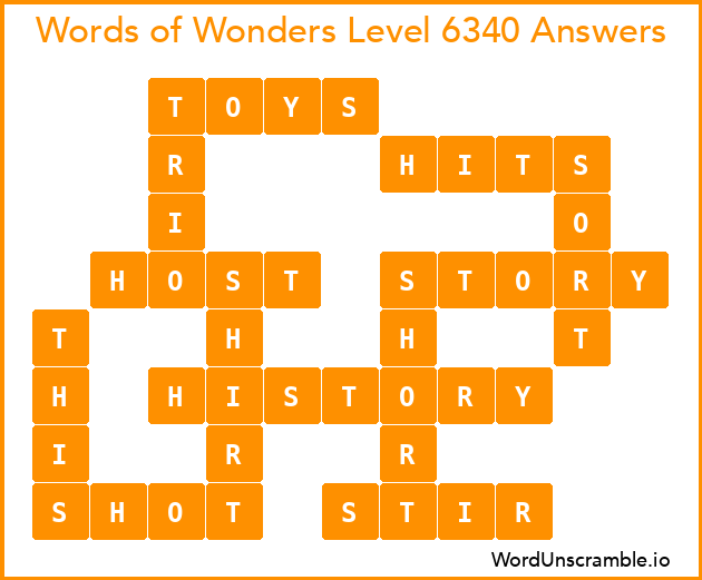 Words of Wonders Level 6340 Answers