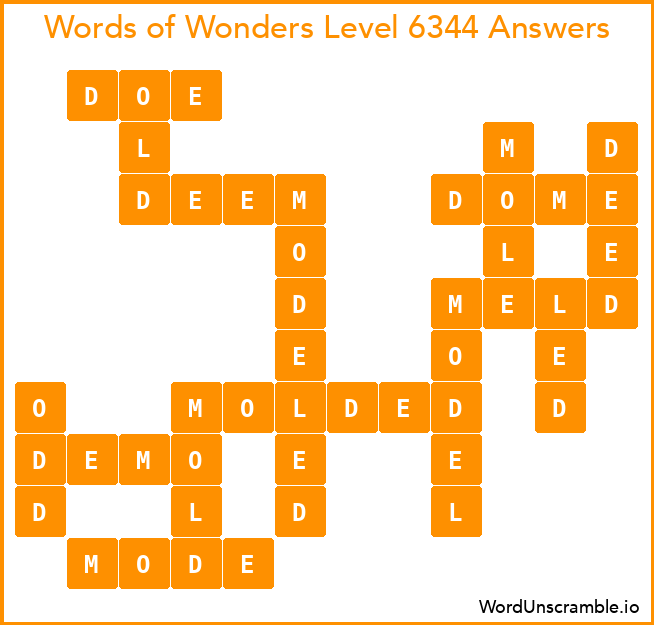 Words of Wonders Level 6344 Answers