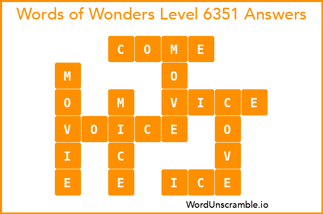 Words of Wonders Level 6351 Answers