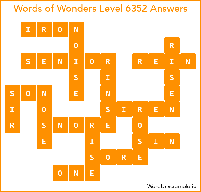 Words of Wonders Level 6352 Answers