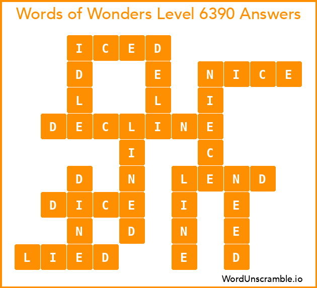 Words of Wonders Level 6390 Answers